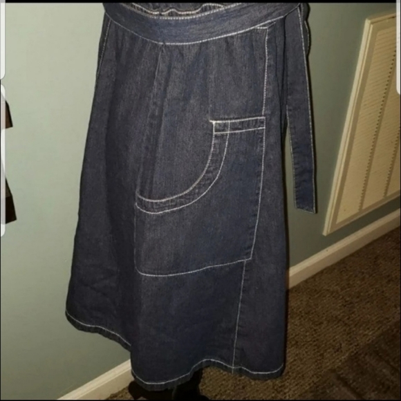 New Motherhood Denim Wrap Maternity Dress - Picture 3 of 8